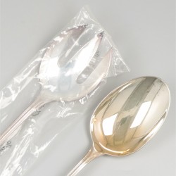 Christofle 2-delig saladecouvert, model Albi, verzilverd.
