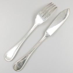 Christofle 12-delige set visbestek, model Albi, verzilverd.