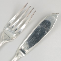 Christofle 12-delige set visbestek, model Albi, verzilverd.