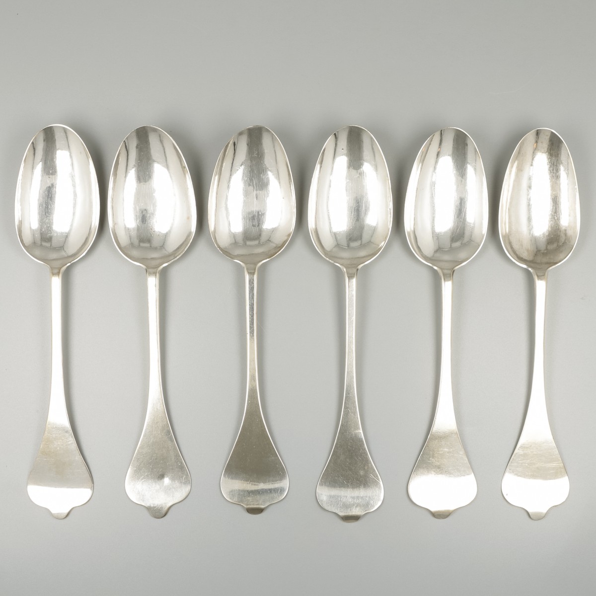 6-delige set dinerlepels, Onno R. Joling, Winschoten 1807-1811, zilver.