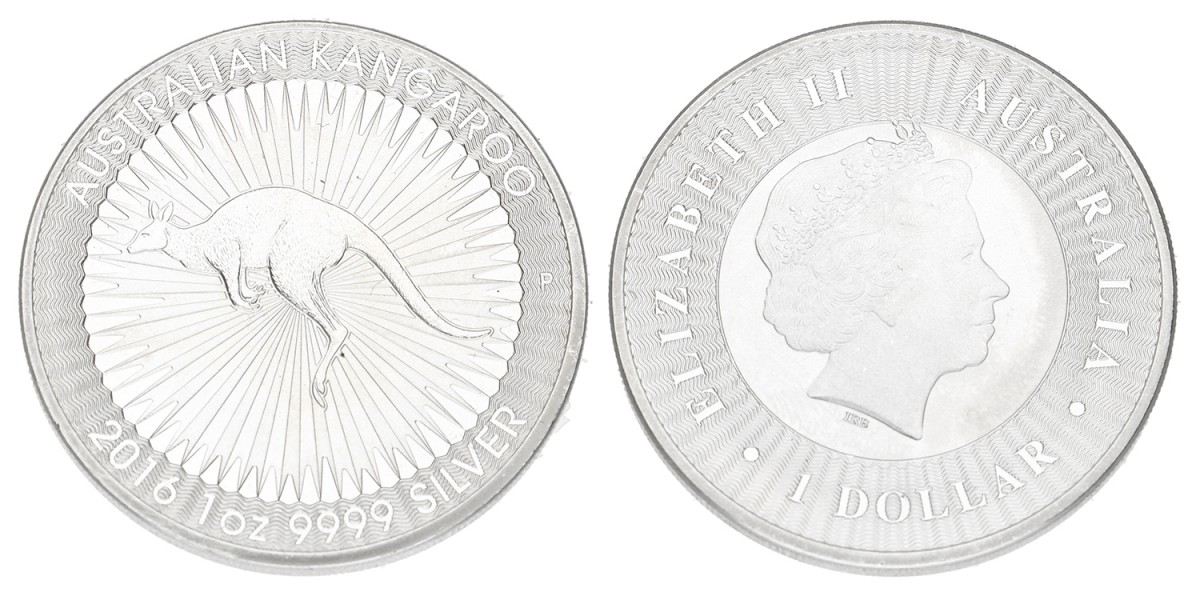 Australia . Elizabeth II. 1 Dollar 'Australian Kangaroo Bullion Coin Series'. 2016.