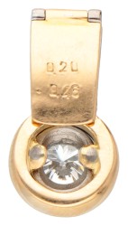 18K Bicolour gouden hanger met ca. 0.43 ct. diamant.