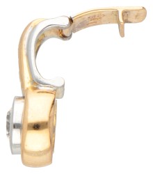 18K Bicolour gouden hanger met ca. 0.43 ct. diamant.