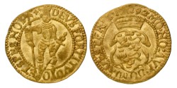 Gouden dukaat - Hongaars type. West-Friesland. 1592. AU 58.