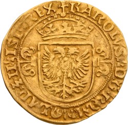 Halve gouden reaal. Brabant. Antwerpen. Karel V. Z.j. (1506 - 55). AU 50