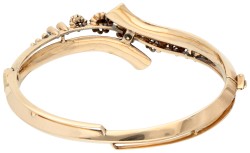 Antieke BWG roségouden Oostenrijk-Hongaarse bangle armband met diamant.