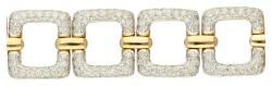 14K Geelgouden schakelarmband met ca. 1.20 ct. diamant.