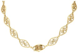 14K Geelgouden filligrain collier.