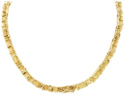 14K Geelgouden choker jaren 1970 met gecultiveerde parels.