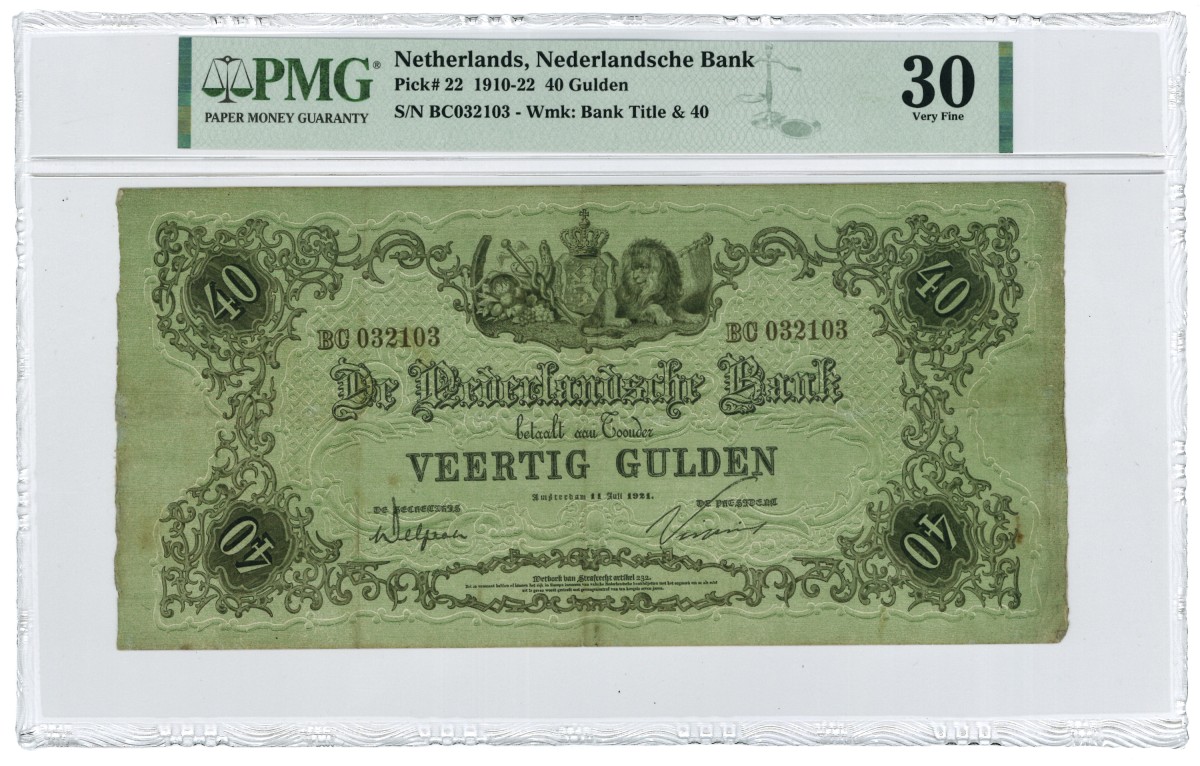 Nederland. 40 gulden. Bankbiljet. Type 1860. - PMG 30