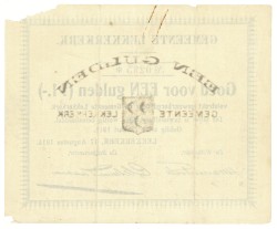 Nederland. 1 gulden. Waardebon. Type 1914. Type Lekkerkerk. - Fraai -.