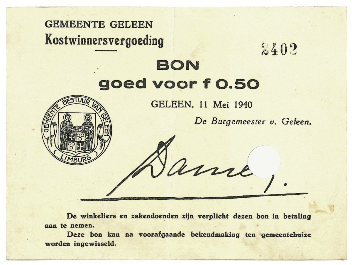 Nederland. 50 cent. Waardebon. Type 1940. Type Geleen. - Zeer Fraai / Prachtig.