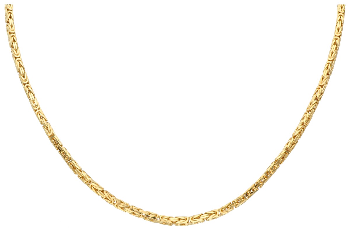 18K Geelgouden koningsschakel collier.