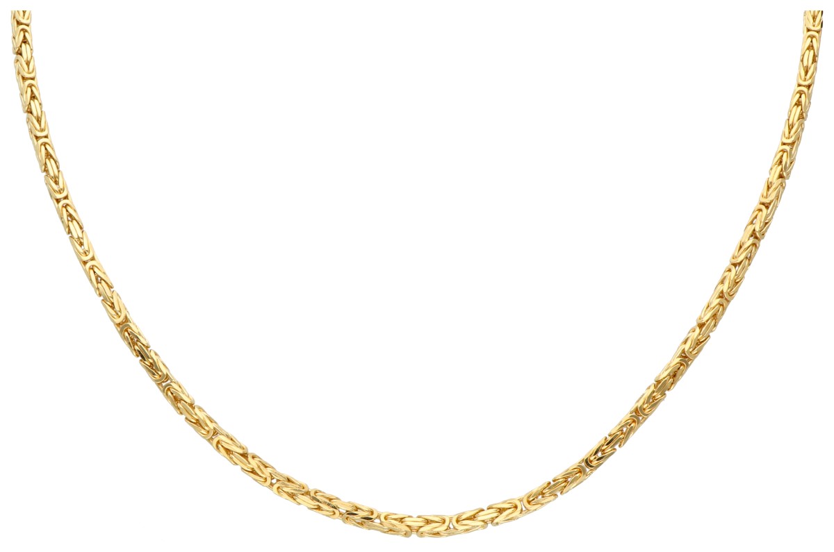 18K Geelgouden koningsschakel collier.