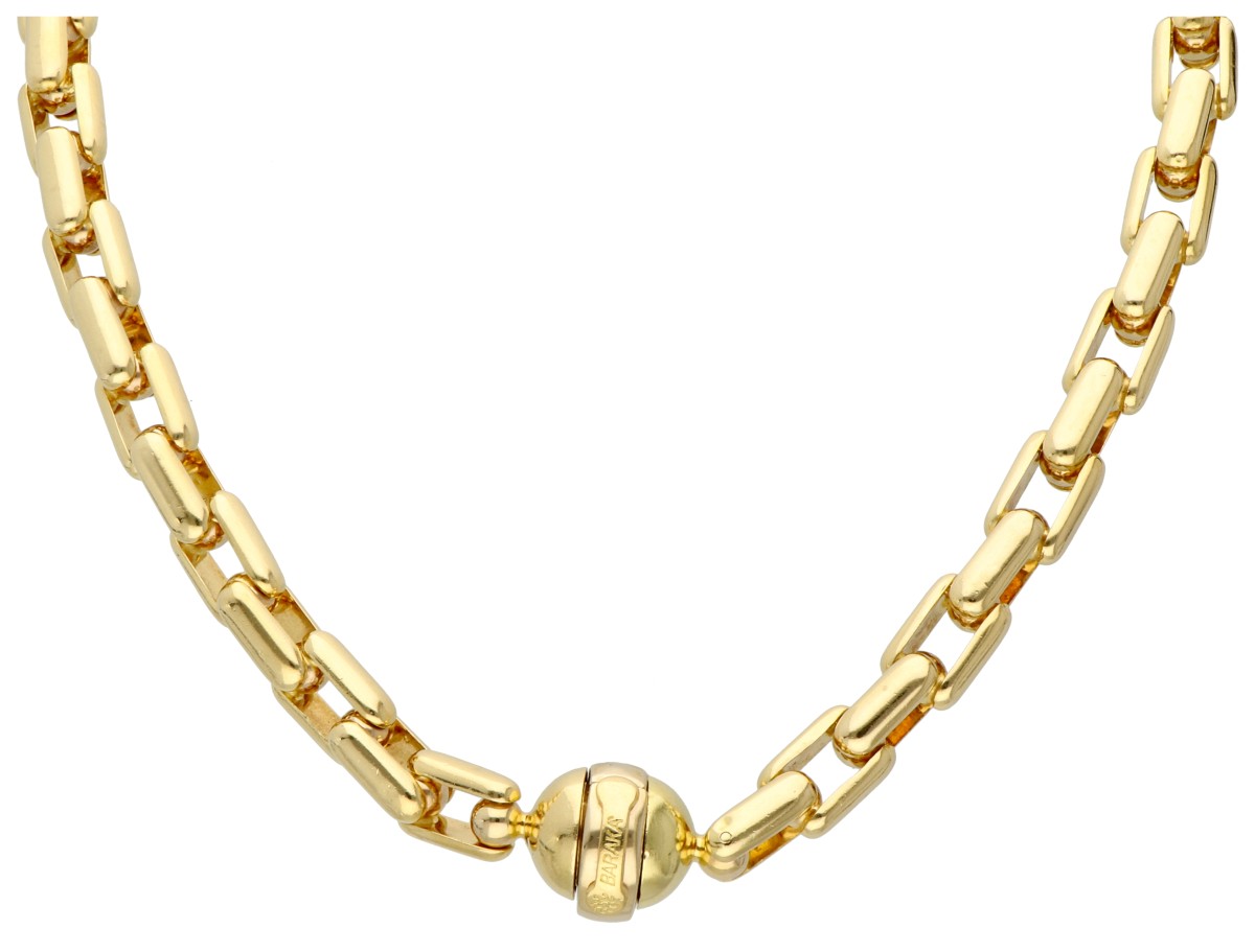 Baraka 18K geelgouden schakelcollier met bolslot.