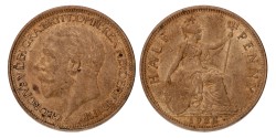 Great Britain. George V. ½ Penny - Modified bust. 1925.