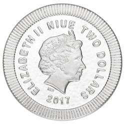 Niue. Elizabeth II. 	2 Dollars 'Owl of Athena'. 2017.