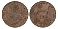 Great Britain. George IV. Farthing - Draped bust. 1826.