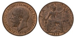 Great Britain. George V. Farthing. 1925.