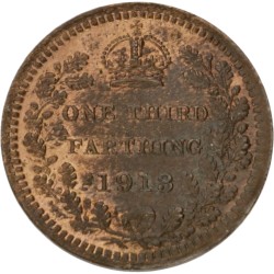 Great Britain. George V. 1/3 Farthing. 1913.