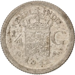 ¼ Gulden. Nederlands-Indië. Wilhelmina. 1911. MS 64.