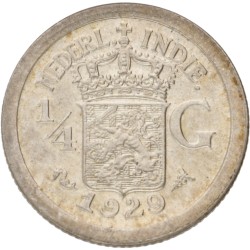 ¼ Gulden. Nederlands-Indië. Wilhelmina. 1929. MS 64.