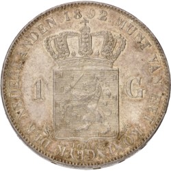 1 Gulden. Wilhelmina. 1892. MS 62.