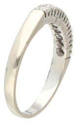 14K Witgouden demi-alliance ring bezet met ca. 0.32 ct. diamant.