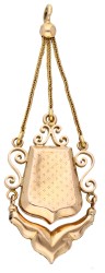 Franse 18K bicolour gouden antieke medaillon hanger met zaadparel.