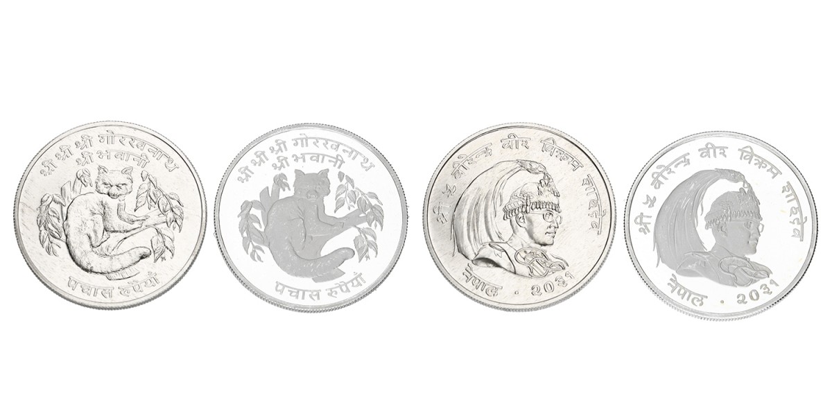 Nepal. Lot (2) 50 Rupees. Proof and UNC 'Wildlife Conservation'. 2031 (1974).