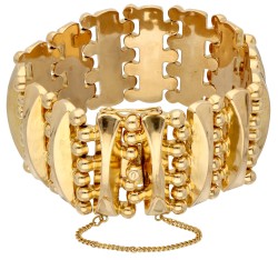 18K Geelgouden tank tracks retro armband.