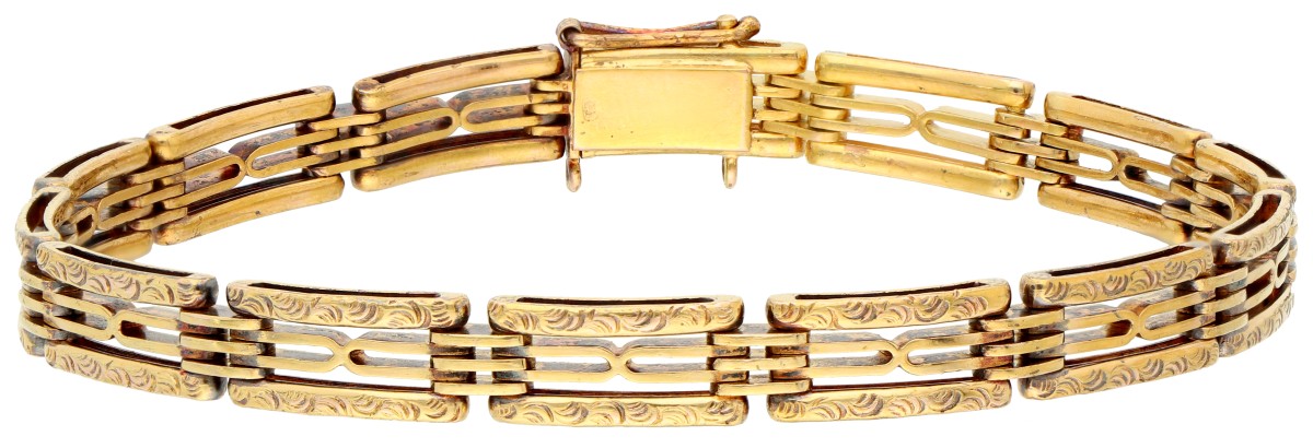 No reserve - 14K Geelgouden schakelarmband.