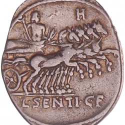 Roman Republic. L. Sentius. C.F. Denarius. N.D. (101 BC).