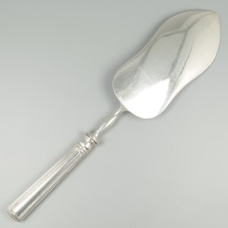 Christofle Art Deco taartschep, model Chevron, verzilverd.