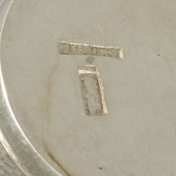 6-delige set shotglazen met onderschotel, Zee Sung, Shanghai ca. 1930-40, zilver.