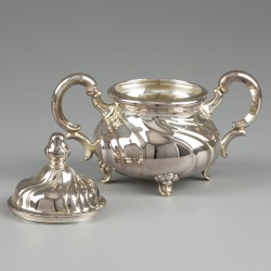 5-delig koffie- & theeservies, zilver.