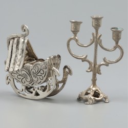 No reserve - 3-delig lot miniaturen zilver.