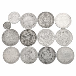 Europe. Lot (13) Silver coins. 19th / 20th century.