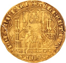 Gouden Schild. Holland. Albrecht van Beieren. Z.j. (1390). Zeer Fraai.