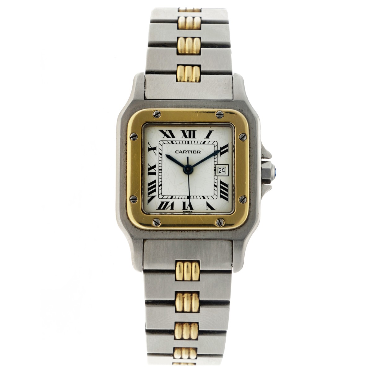 No Reserve - Cartier Santos Godron 2961 - Heren polshorloge - ca. 1990.