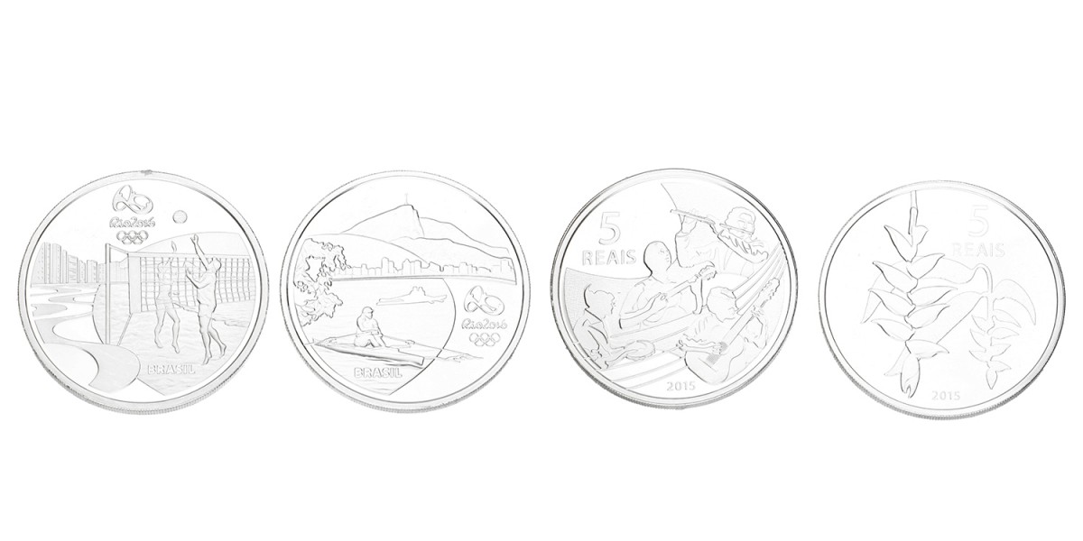 Brazil. Lot (2) 5 Reais. 'Olympic Games Rio'. 2015.