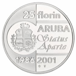 Aruba. Beatrix. 25 Florin 'Autonomy'. 2001.