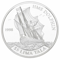 Tokelau. Elizabeth II. 5 Lima Tala. 'HMS Dolphin' 1998.