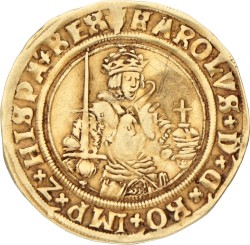 Gouden karolusgulden. Brabant. Antwerpen. Z.j. (1521 - 1555). Zeer Fraai +.