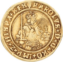 Gouden karolusgulden. Brabant. Antwerpen. Z.j. (1521 - 1555). Zeer Fraai +.