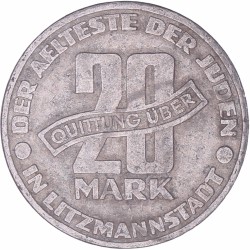 Poland. Litzmannstadt (Lodz). Jewish ghetto. 20 Mark. 1943.
