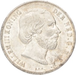 1 Gulden. Willem III. 1854. Prachtig.