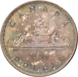 No reserve - Canada. British dominion. George V. Dollar. 1935.