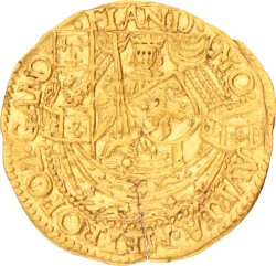 Kwart gouden nobel - Emissies van de opstandelingen. Vlaanderen. Gent. Filips II. 1582. Zeer Fraai.