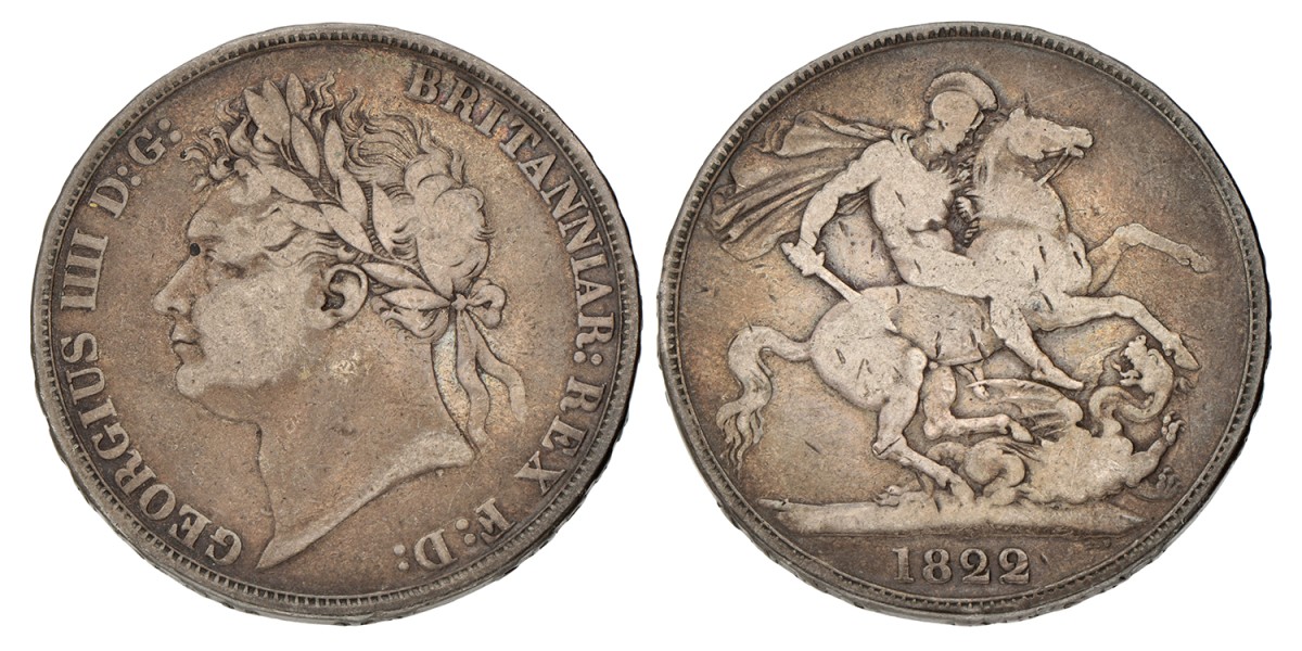 Great Britain. George IV. Crown. 1822 TERTIO.